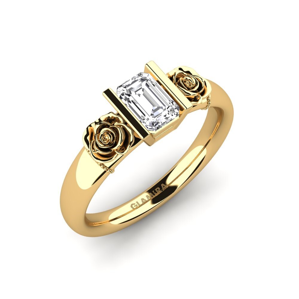 18K Geel Goud Laboratorium Gekweekte Diamant Dames Ring Misery