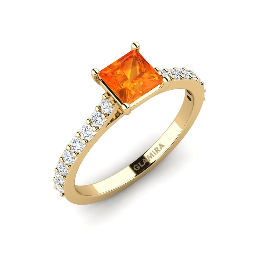 Zafiro Naranja Anillo de compromiso Moqu