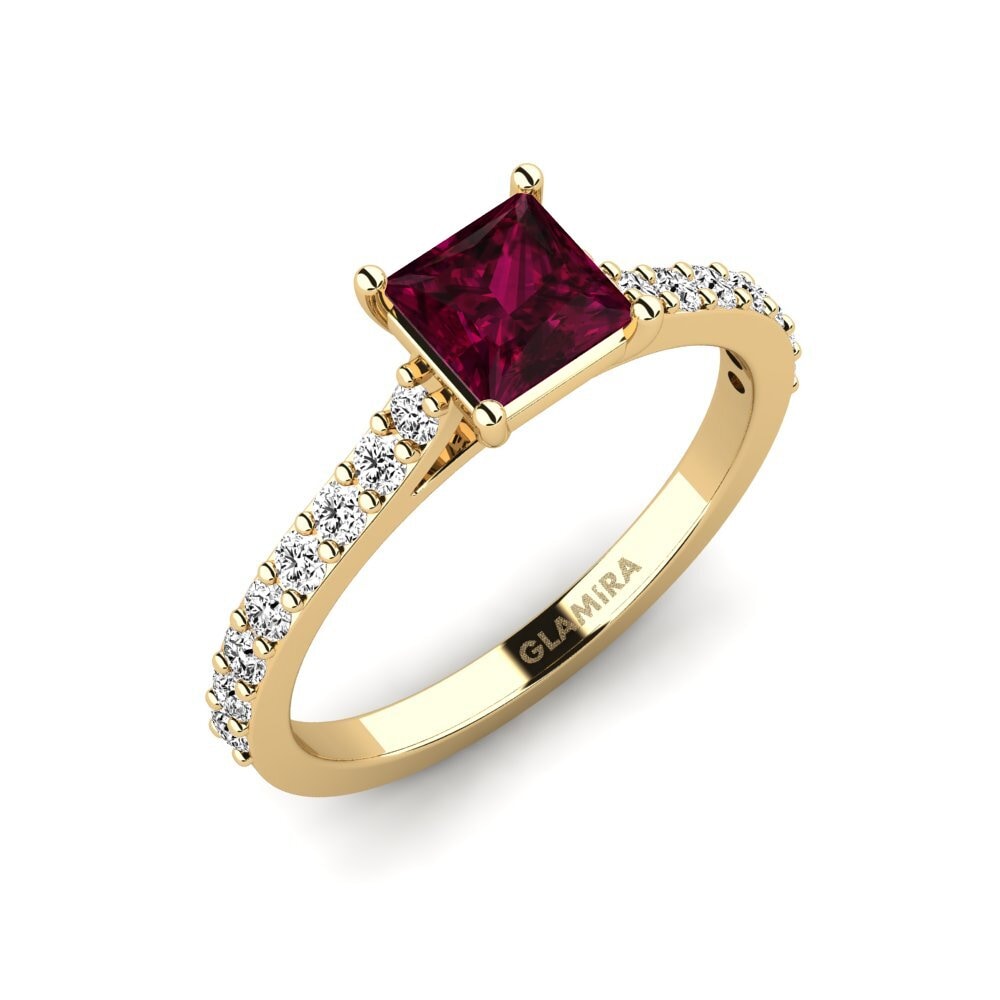 Princess Rhodolite Garnet Engagement Ring Moqu