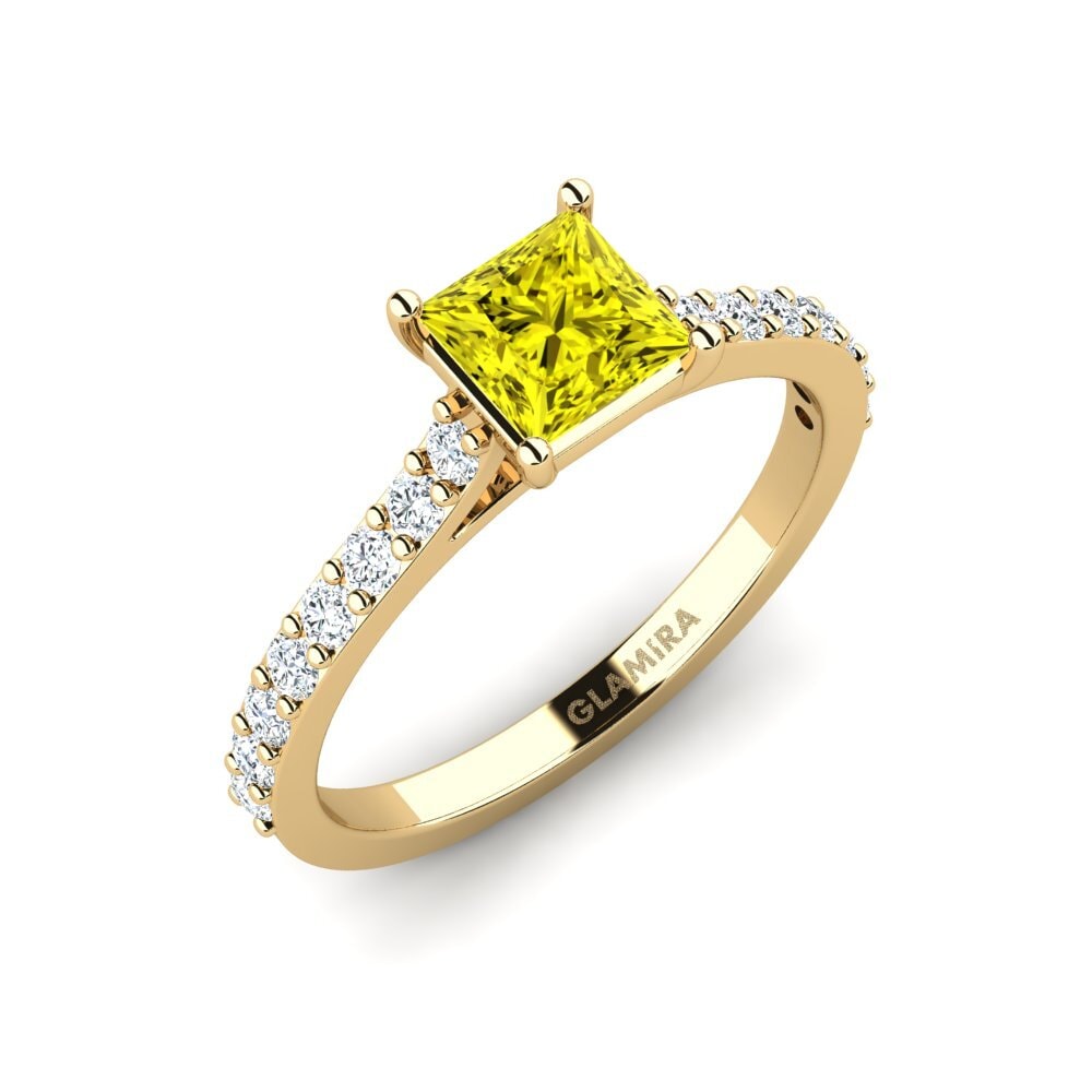 Yellow Diamond Engagement Ring Moqu