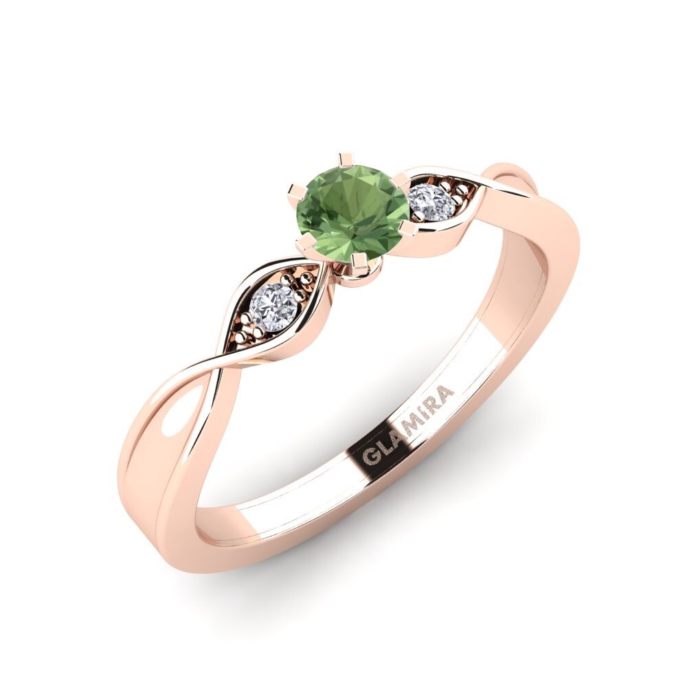 Vàng Hồng 18K Đá Sapphire Xanh Nhẫn đính hôn Neveda