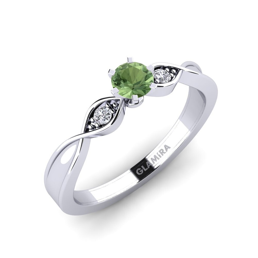 Zafiro Verde Anillo de compromiso Neveda