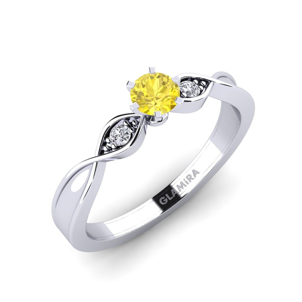 Zafiro amarillo Anillo de compromiso Neveda