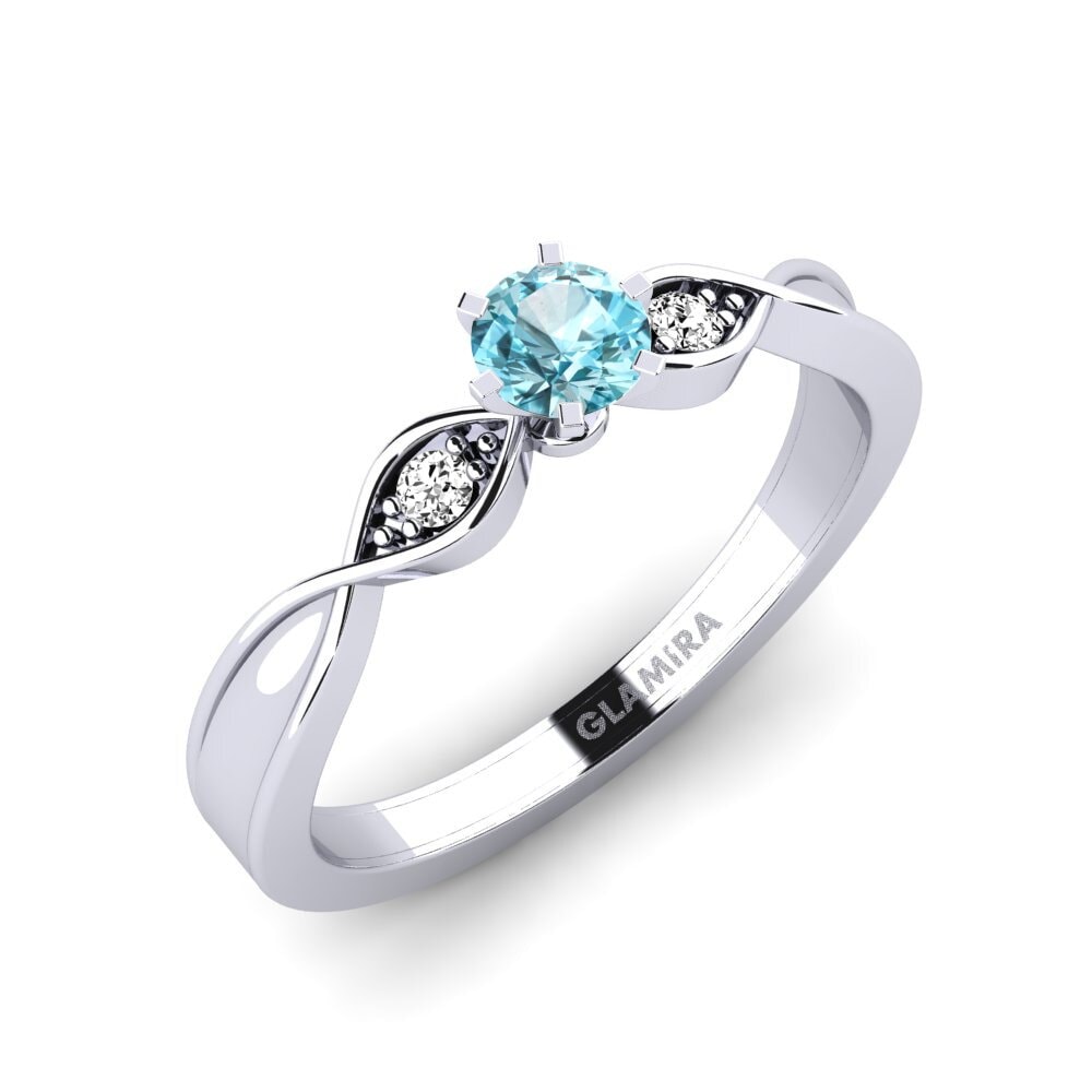 Blauer Zirkon Verlobungsring Neveda