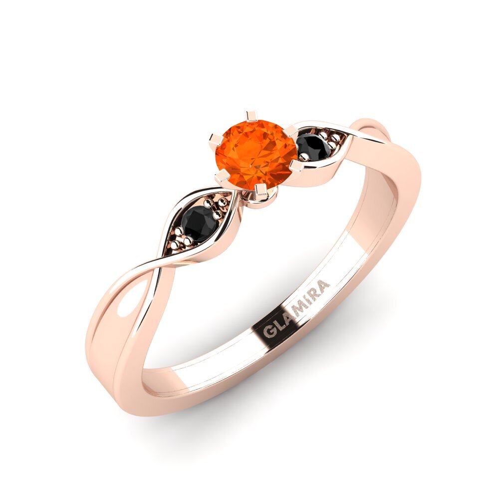 14ct Rose Gold Fire Opal Engagement Ring Neveda