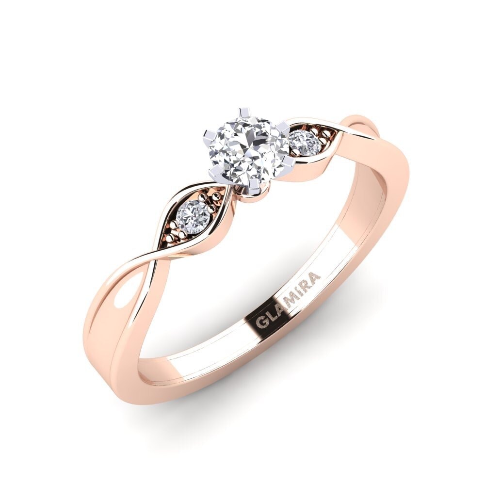 14k Oro Rosa & Blanco Anillo de compromiso Neveda