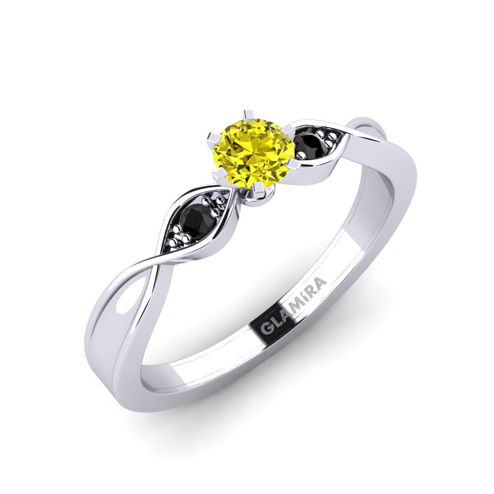 Gul Diamant Forlovelsesring Neveda