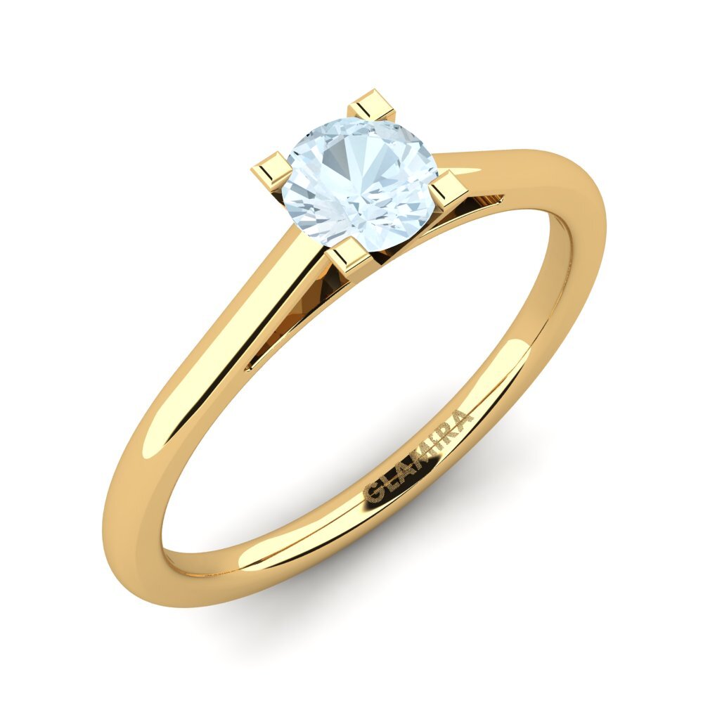 Or Jaune 14k Bague de fiançailles Nichele
