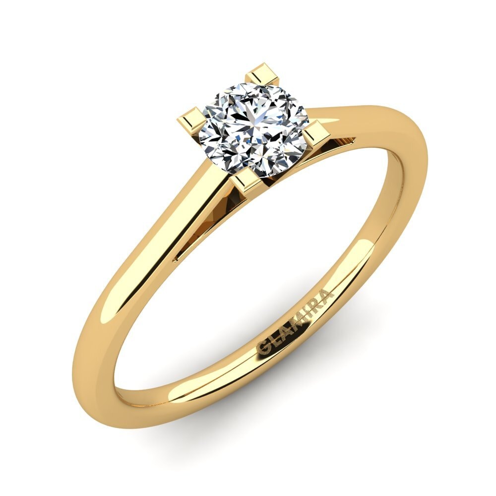14k Yellow Gold Zirconia Engagement Ring Nichele