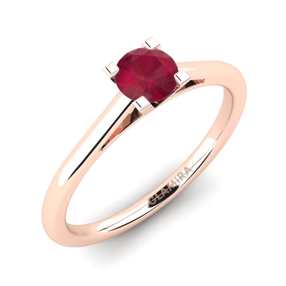14ct Rose Gold Ruby Engagement Ring Nichele