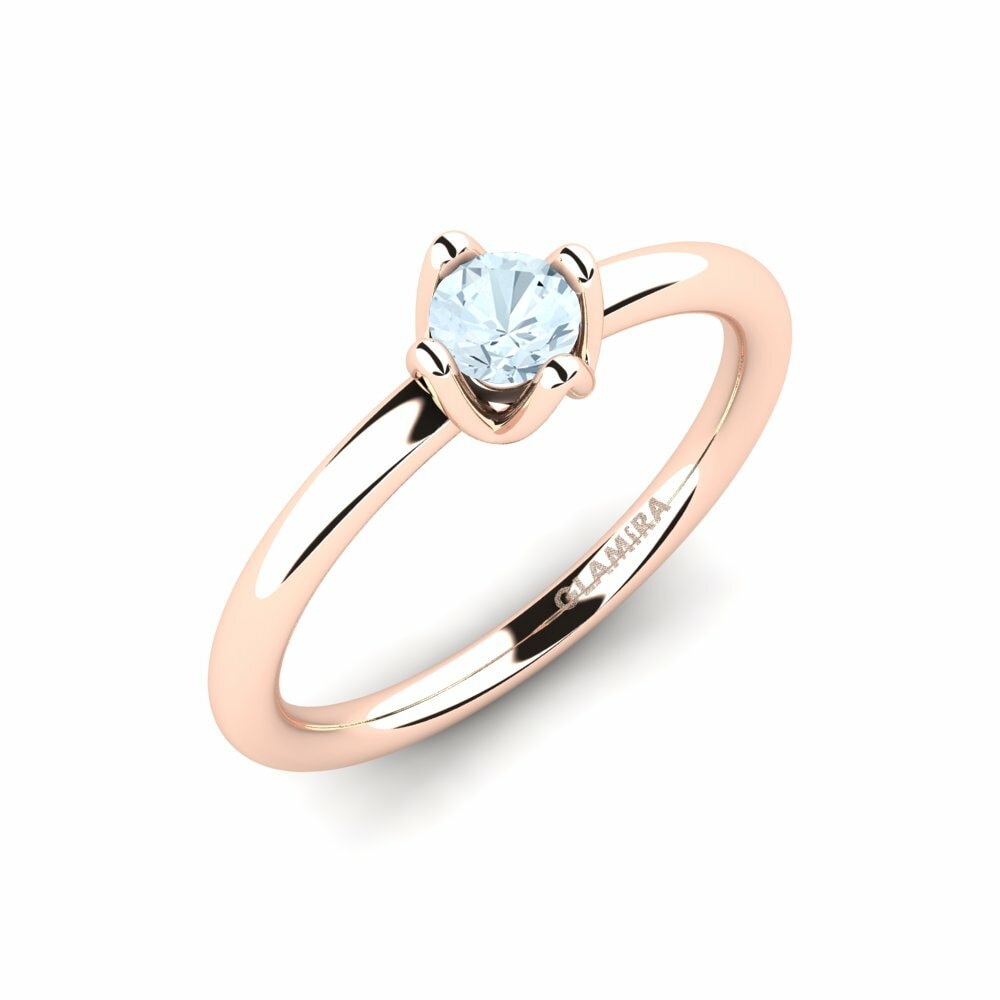 Rotgold 585 Aquamarin Damenring Loredana