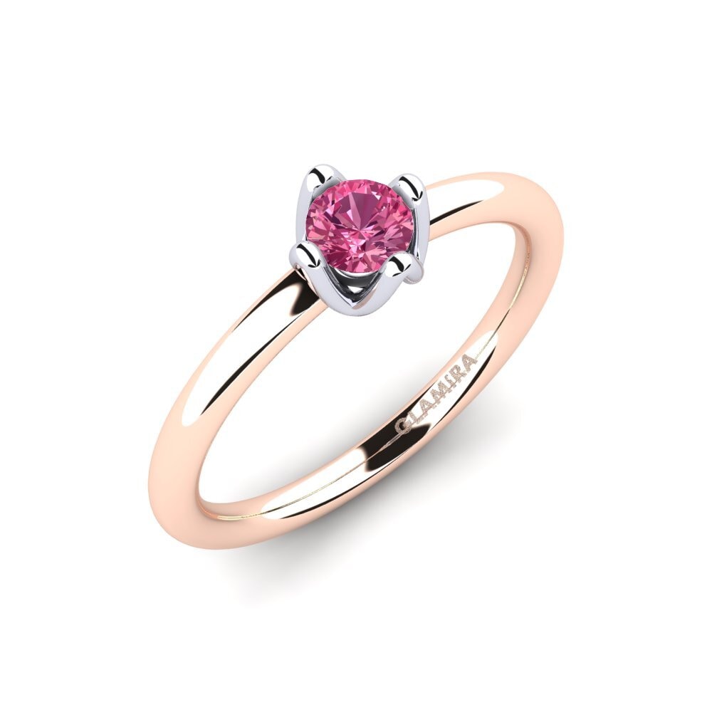 Oro Rosso & Bianco 750 Tormalina Rosa Anello da donna Loredana