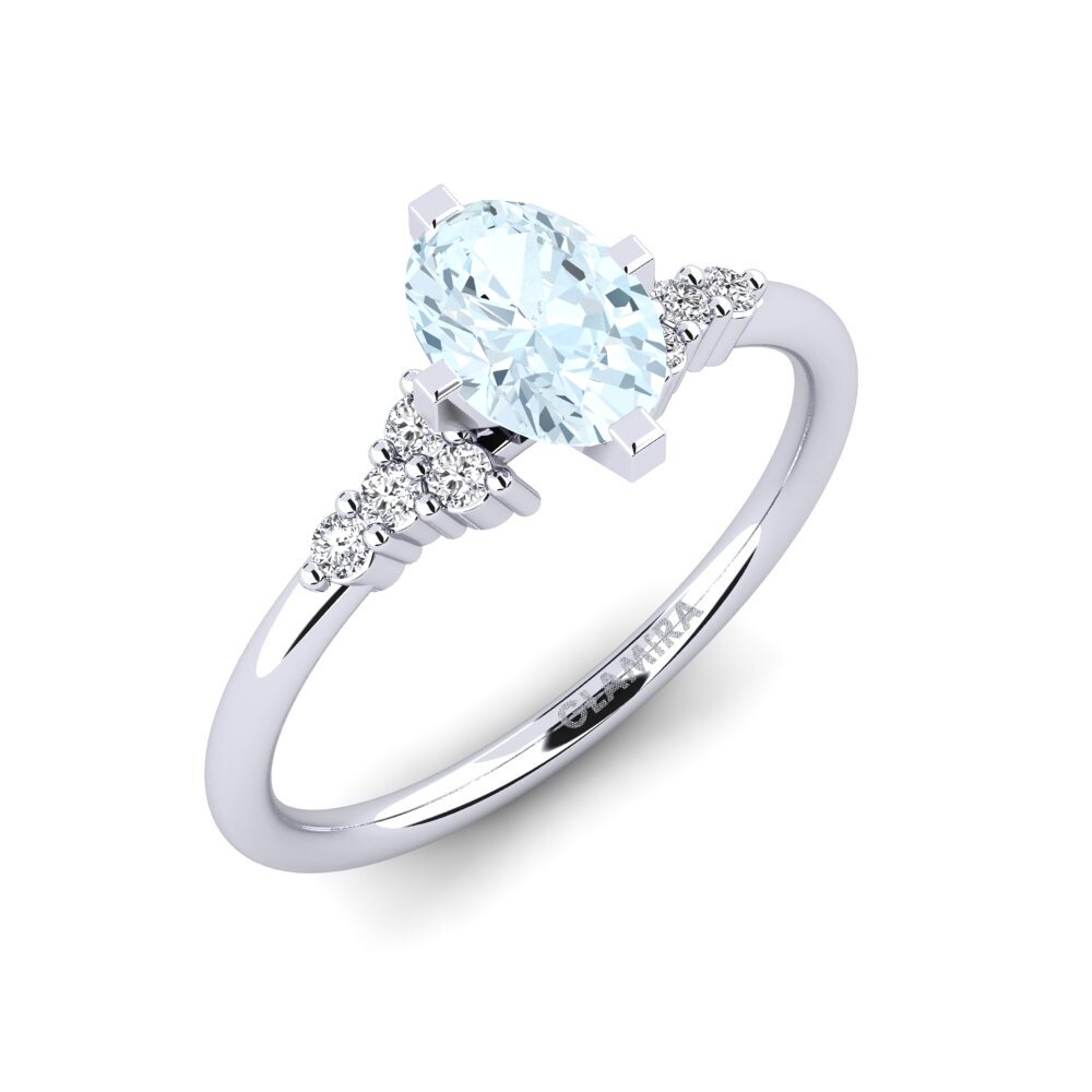 Or Blanc 9k Bague de fiançailles Odelyn
