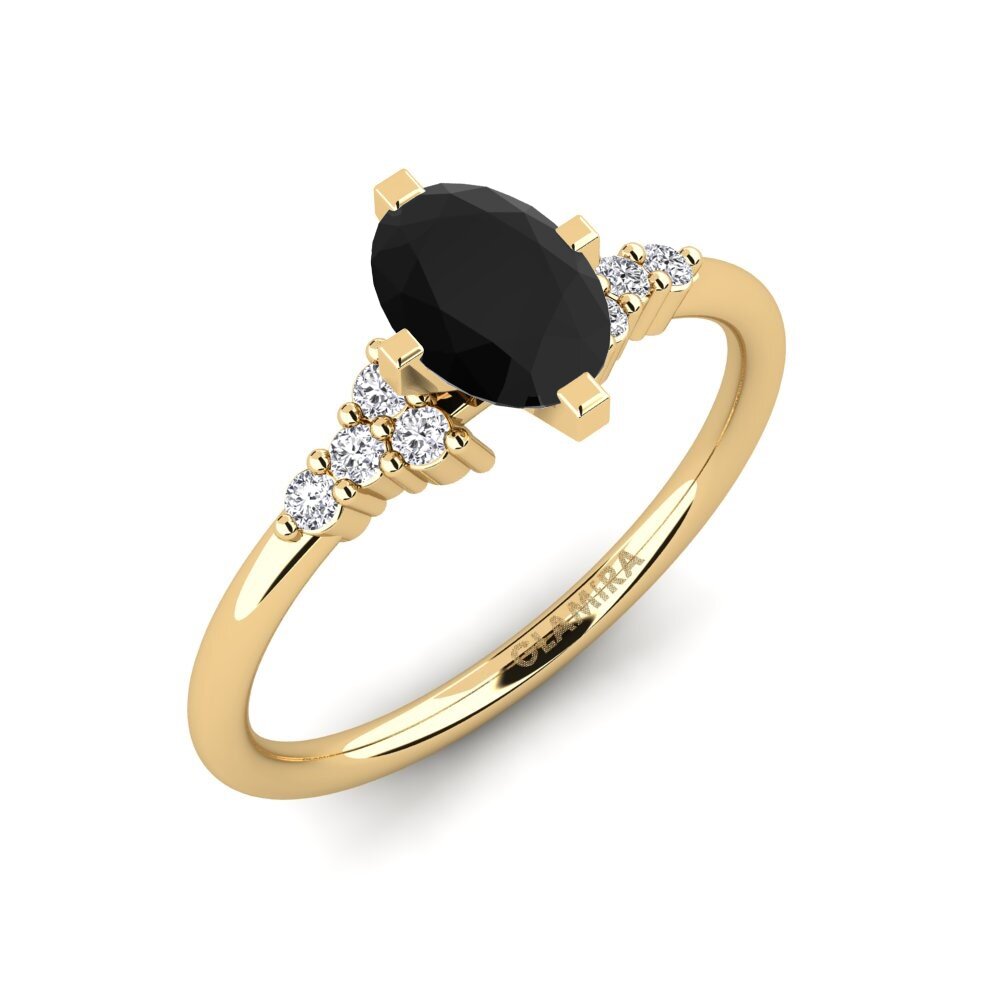 Zafiro negro Anillo de compromiso Odelyn