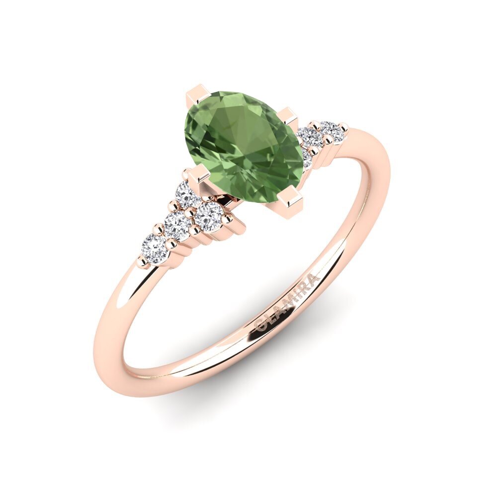 Vàng Hồng 18K Đá Sapphire Xanh Nhẫn đính hôn Odelyn