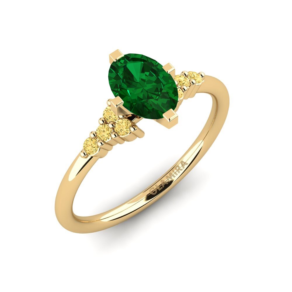 Esmeralda (creada en laboratorio) Anillo de compromiso Odelyn