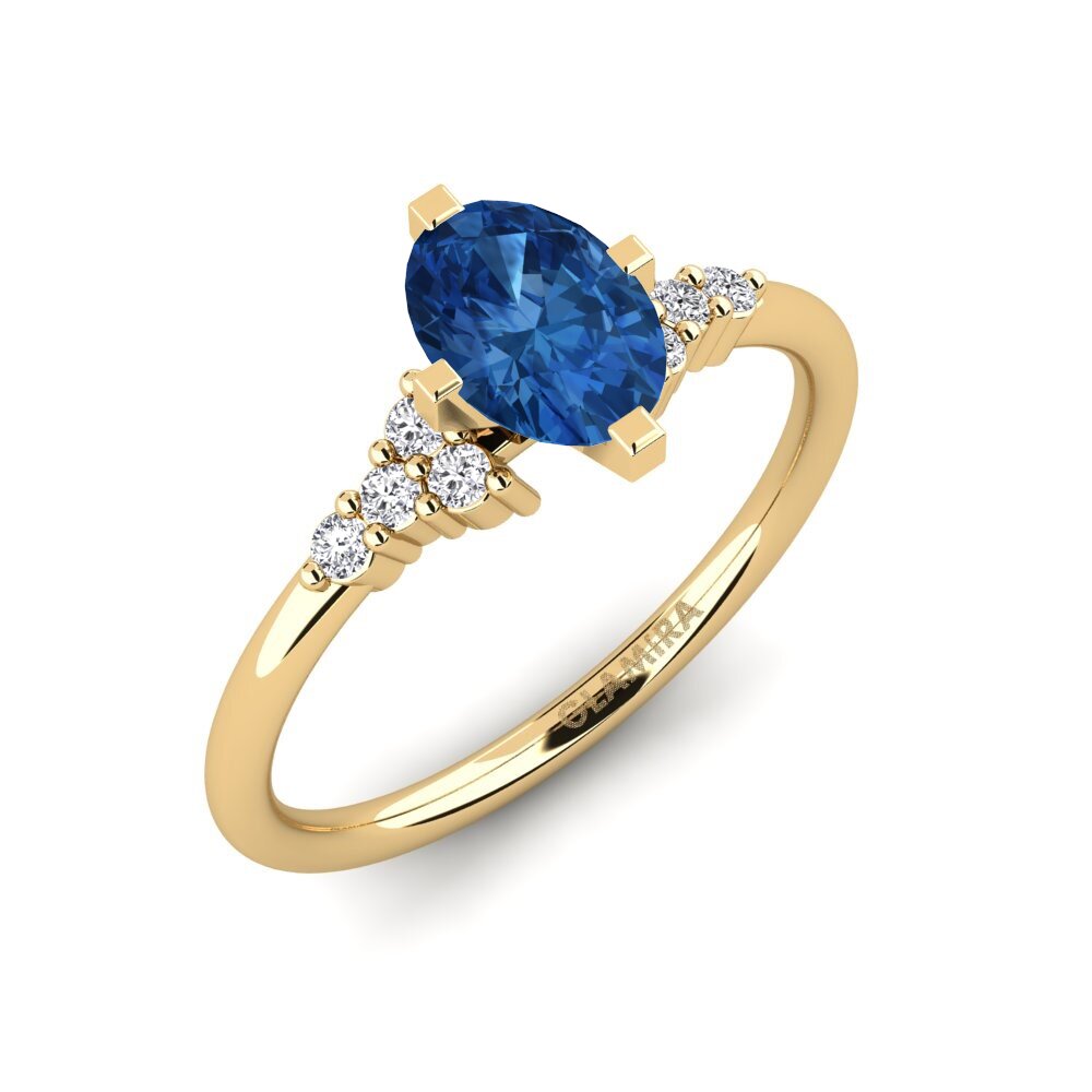 Circonita Azul Oscuro Anillo de compromiso Odelyn