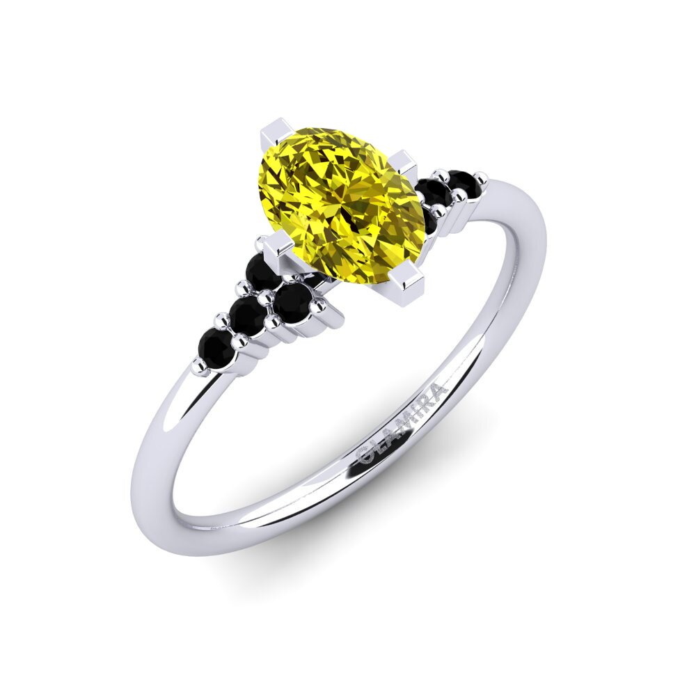 9k Oro Blanco Anillo de compromiso Odelyn