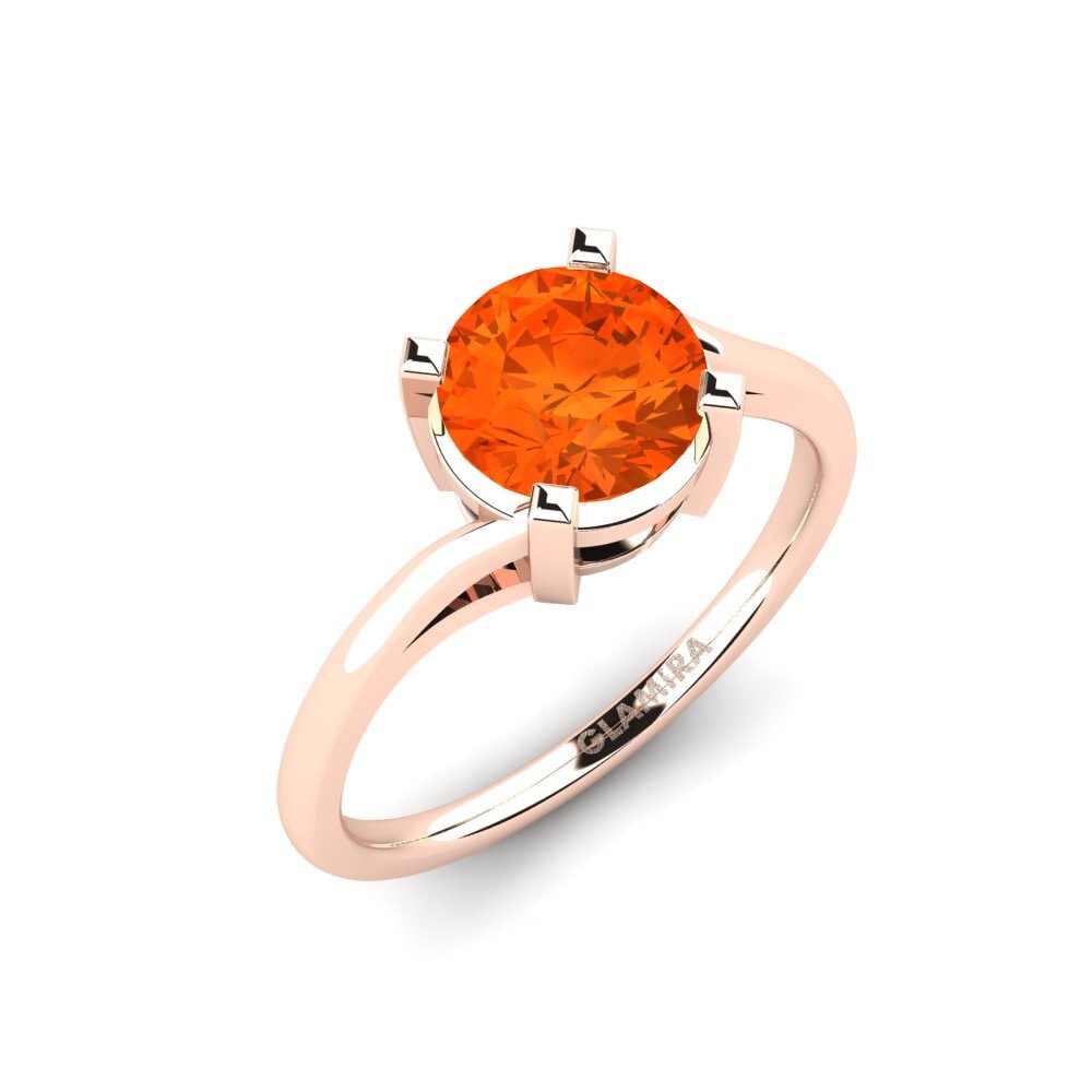 14ct Rose Gold Fire Opal Engagement Ring Radmilla