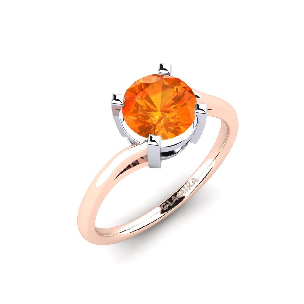 14ct Rose & White Gold Orange Sapphire Engagement Ring Radmilla