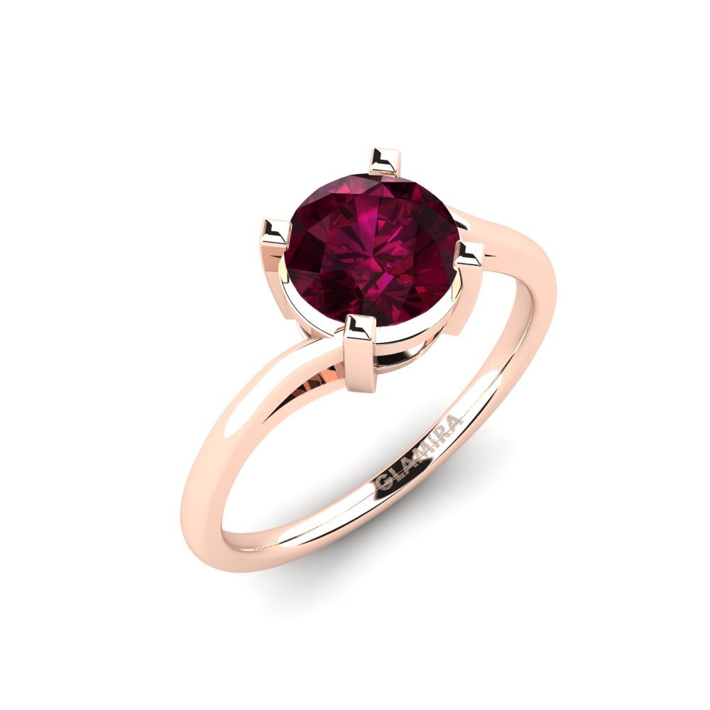 14ct Rose Gold Rhodolite Garnet Engagement Ring Radmilla