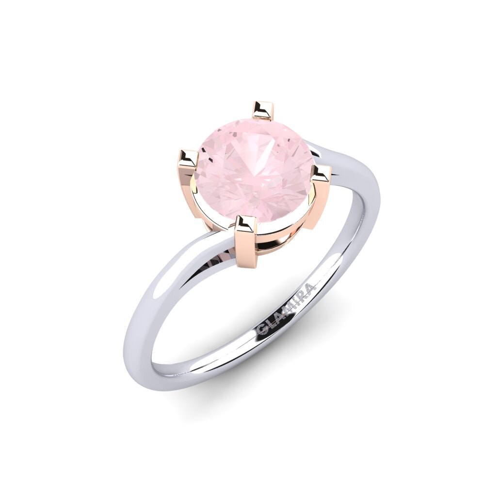 14ct White & Rose Gold Rose Quartz Engagement Ring Radmilla