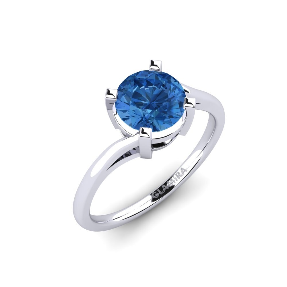 Dark Blue Zirconia Engagement Ring Radmilla