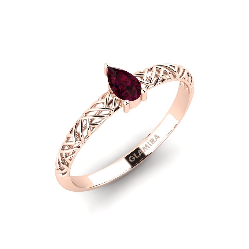 14ct Rose Gold Rhodolite Garnet Engagement Ring Reperch