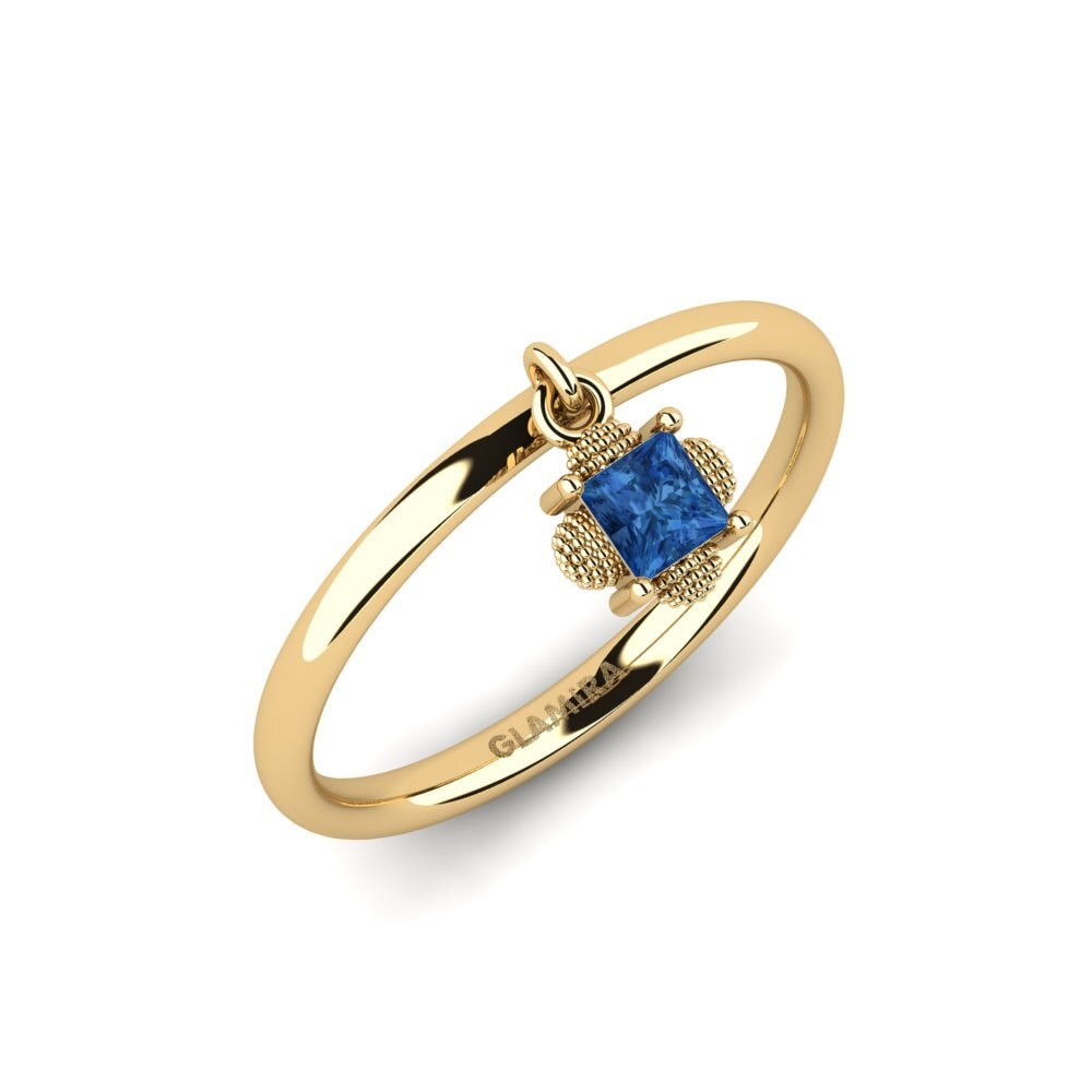 Dark Blue Zirconia Engagement Ring Ripteder