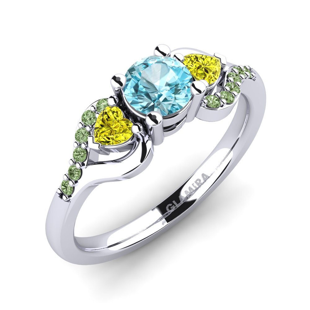 Circón Azul Anillo de compromiso Roselina 0.5 crt
