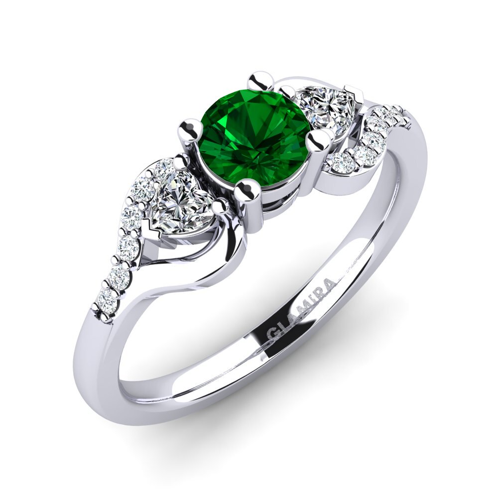 Circonita Verde Anillo de compromiso Roselina 0.5 crt