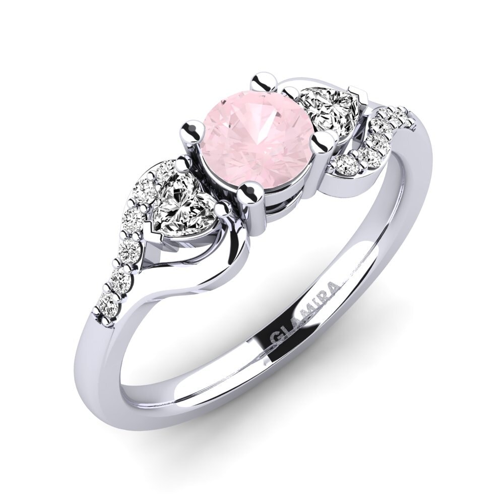 Cuarzo rosa Anillo de compromiso Roselina 0.5 crt