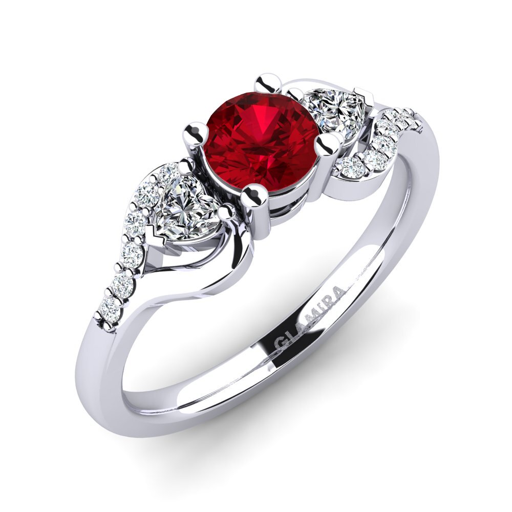 Red Zirconia Engagement Ring Roselina 0.5 crt