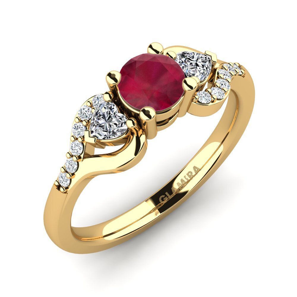 14ct Yellow Gold Ruby Engagement Ring Roselina 0.5 crt