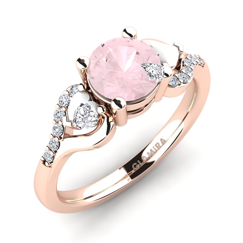 9k Rose Gold Rose Quartz Engagement Ring Roselina 1.0 crt