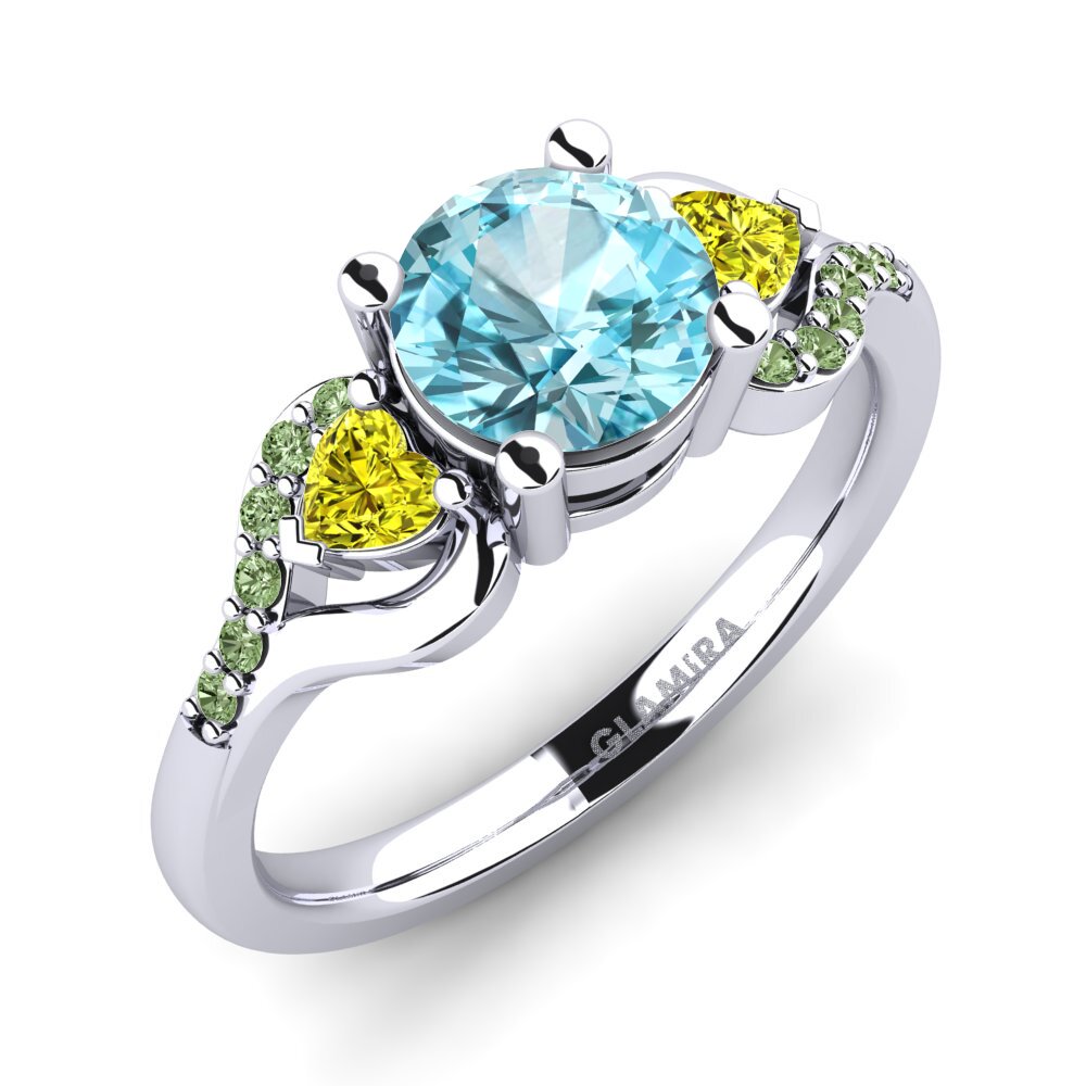 Blue Zircon Engagement Ring Roselina 1.0 crt