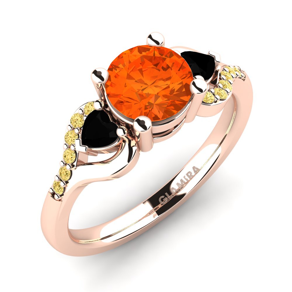 14ct Rose Gold Fire Opal Engagement Ring Roselina 1.0 crt