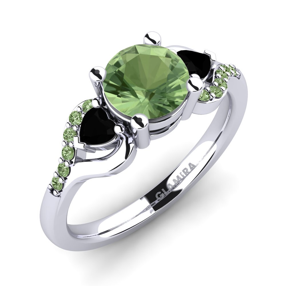 Zaffiro Verde Anello di fidanzamento Roselina 1.0 crt