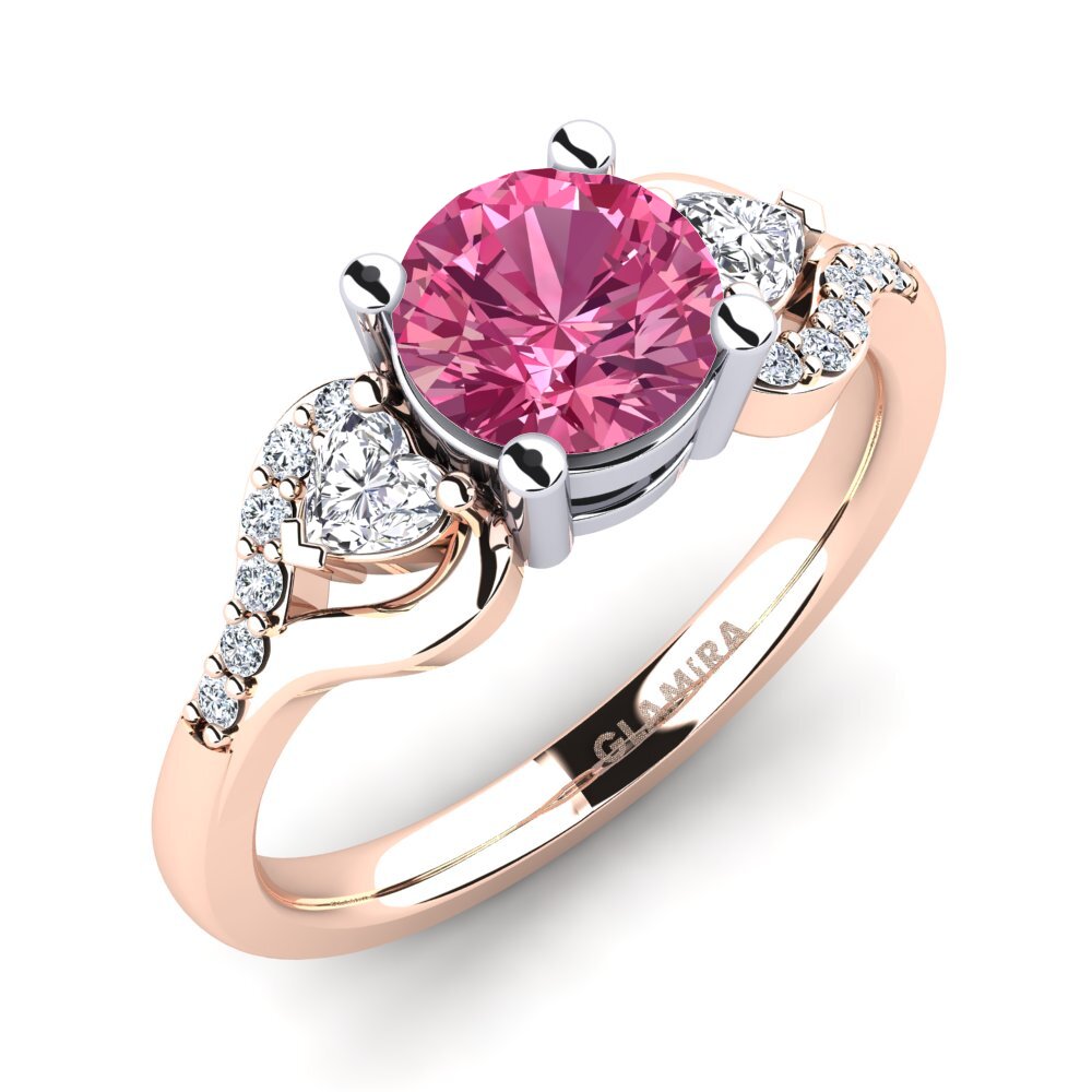Or Rose & Blanc 14k Bague de fiançailles Roselina 1.0 crt