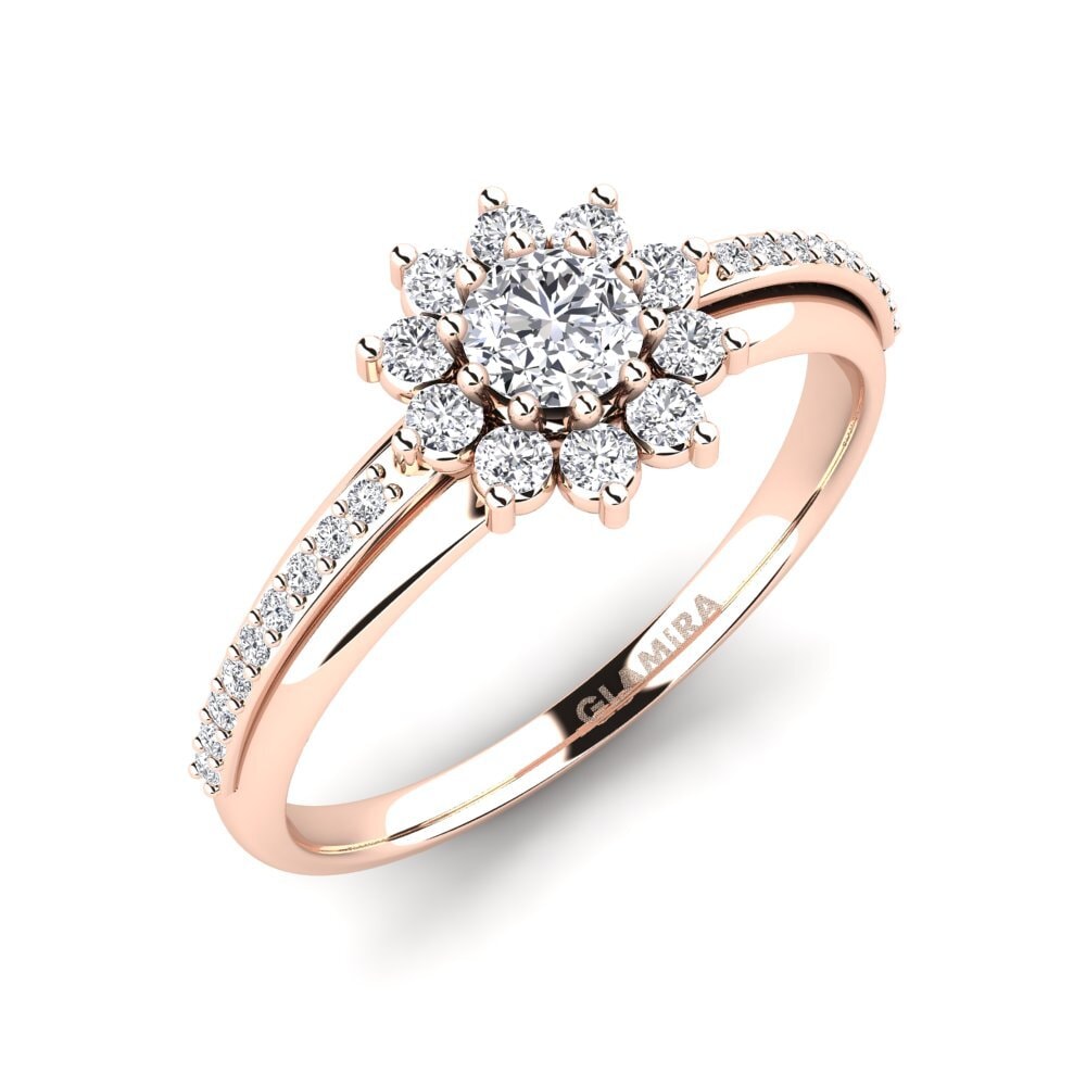 14ct Rose Gold Engagement Ring Rutorte