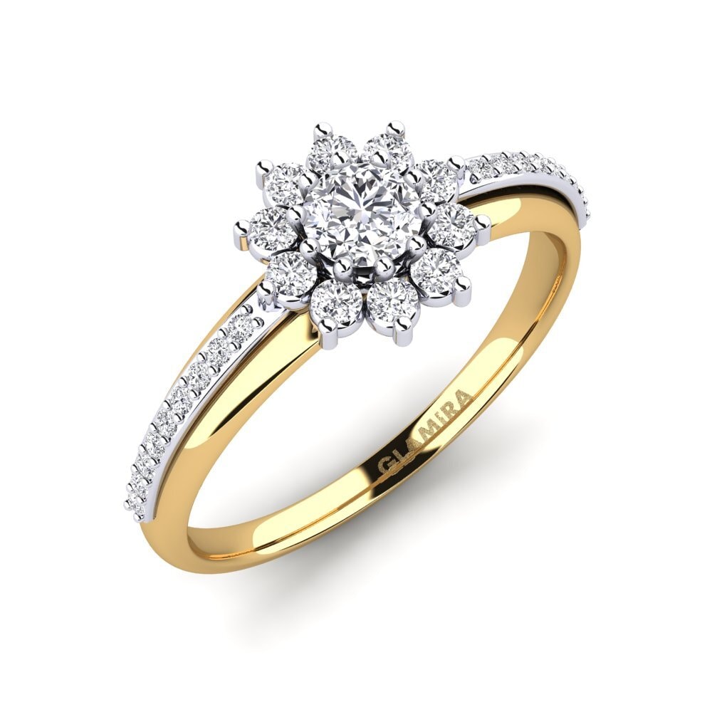 14K Yellow & White Gold Engagement Ring Rutorte