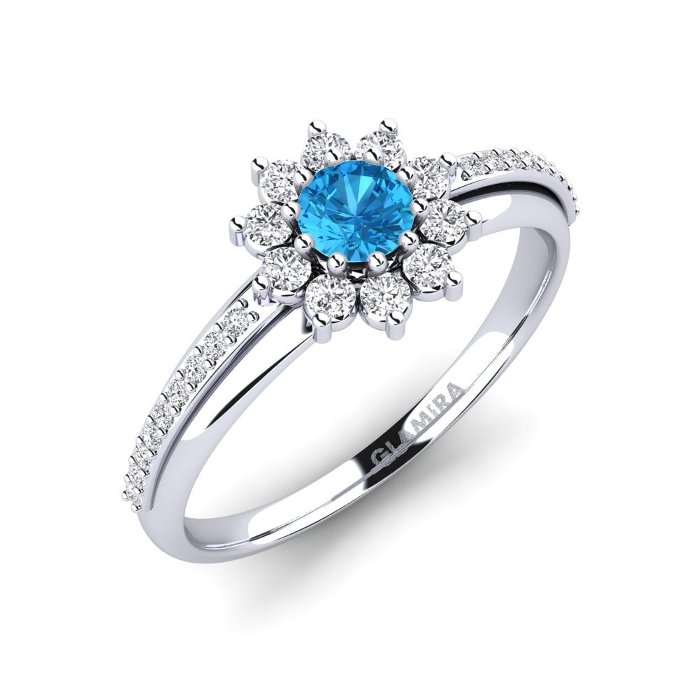 Blue Topaz Engagement Ring Rutorte