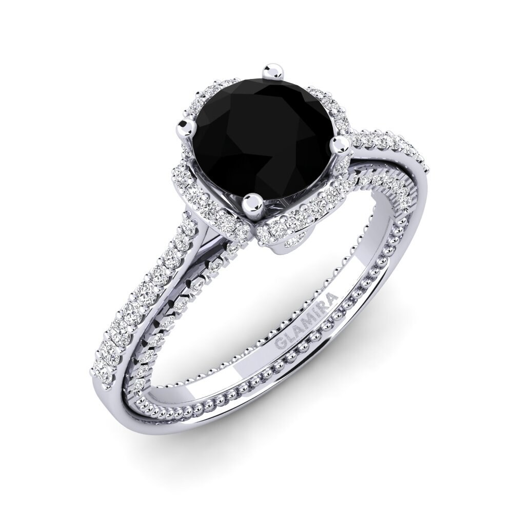 Zafiro negro Anillo de compromiso Sashenka