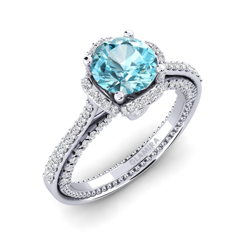 Blue Zircon Engagement Ring Sashenka