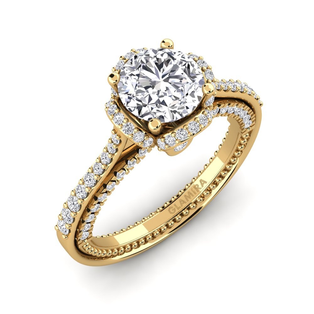 Gelbgold 585 Rund Verlobungsringe Sashenka