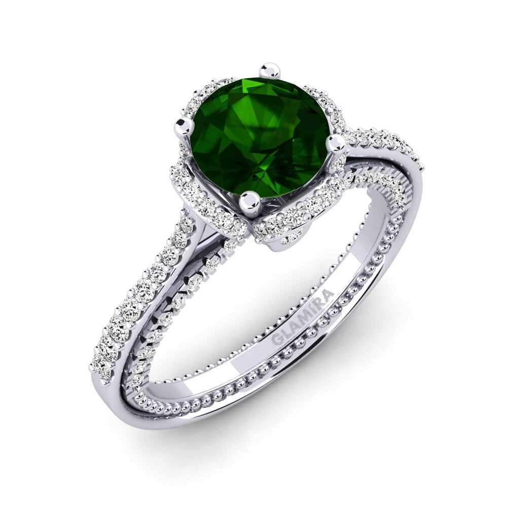 Green Tourmaline Engagement Ring Sashenka