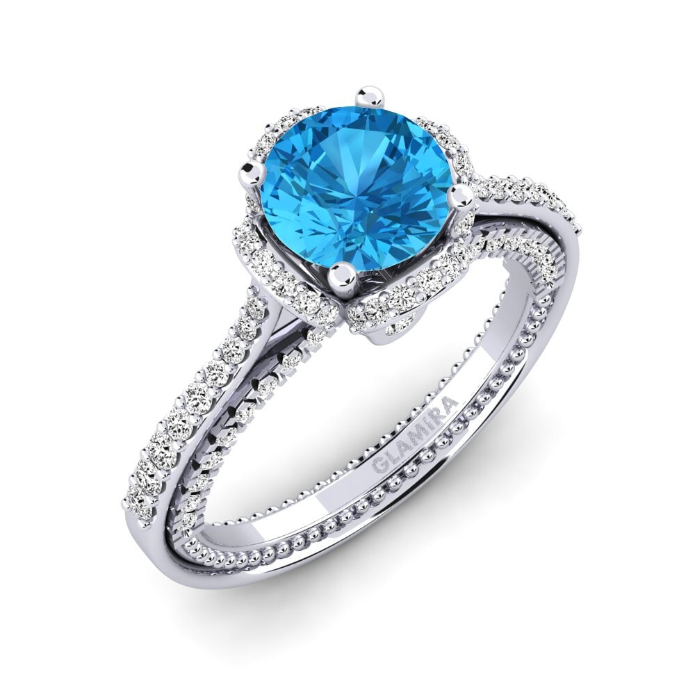 Topacio azul Anillo de compromiso Sashenka
