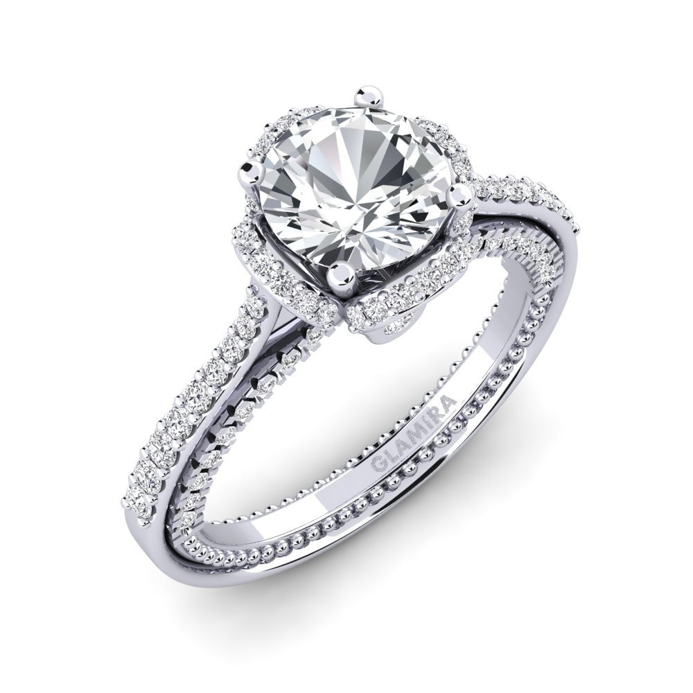 White Zircon Engagement Ring Sashenka