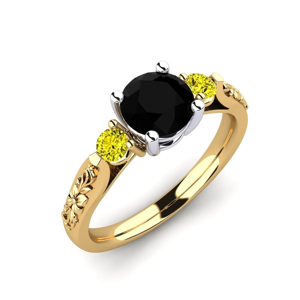 14k Oro Amarillo/Blanco Anillo de compromiso Saundria