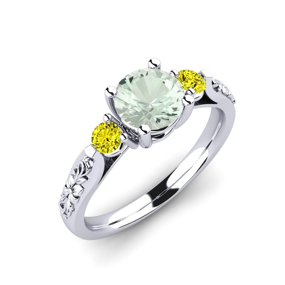 Amatista verde Anillo de compromiso Saundria